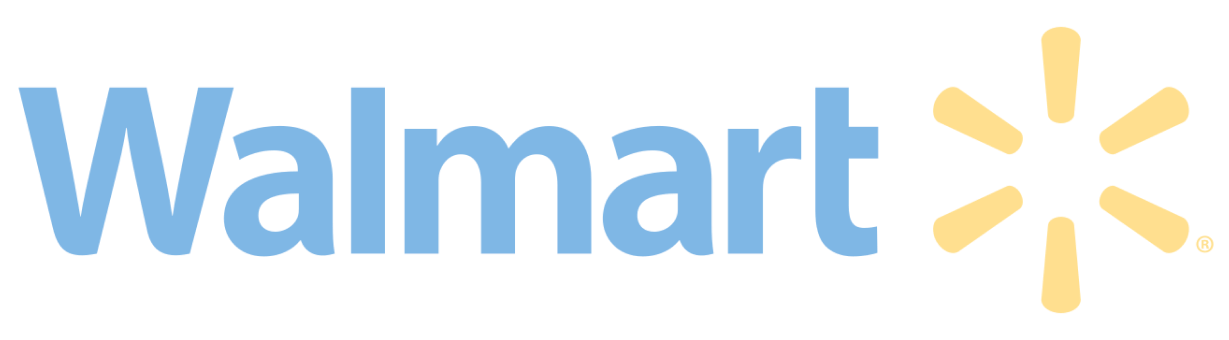 'Walmart logo with blue text and yellow starburst.'
