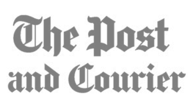 'The Post and Courier' logo in blackletter font.