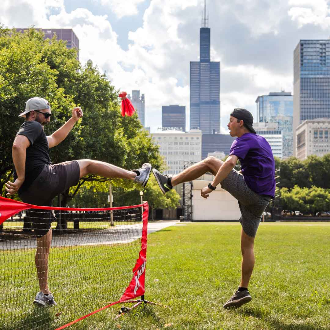 Outdoor Game For All Ages | Kickit Soccer-Badminton Complete Net Set -  Kickit.net